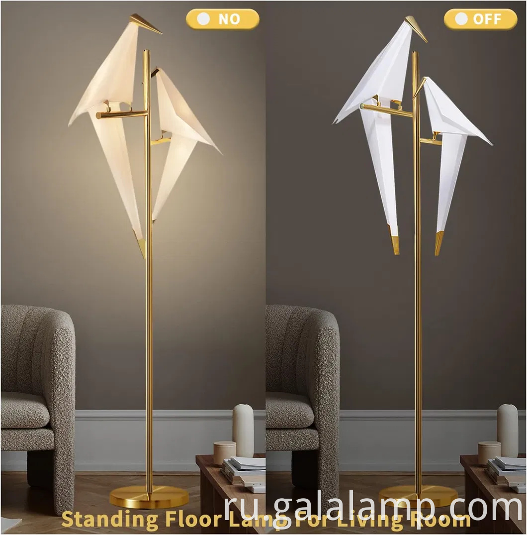 Современная северная декоративная птичья лампа с роскошным золотым краном дизайном